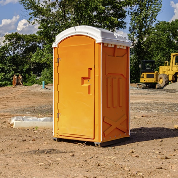 how often are the porta potties cleaned and serviced during a rental period in Sadorus